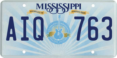 MS license plate AIQ763