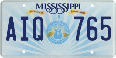MS license plate AIQ765