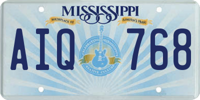 MS license plate AIQ768