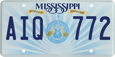 MS license plate AIQ772