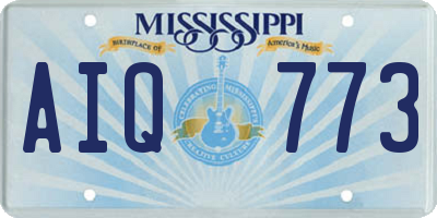 MS license plate AIQ773