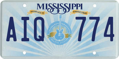 MS license plate AIQ774