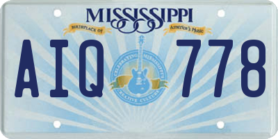 MS license plate AIQ778