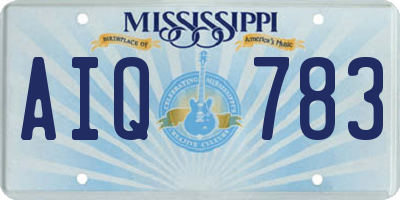 MS license plate AIQ783