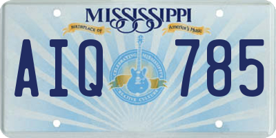 MS license plate AIQ785