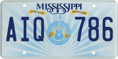 MS license plate AIQ786