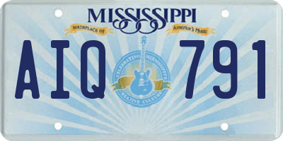 MS license plate AIQ791