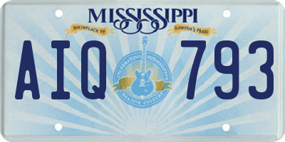 MS license plate AIQ793