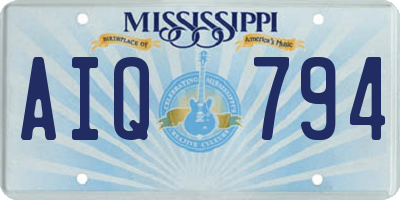 MS license plate AIQ794