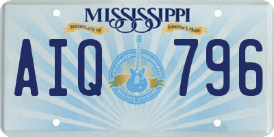 MS license plate AIQ796