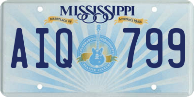 MS license plate AIQ799