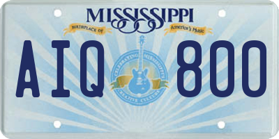 MS license plate AIQ800