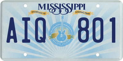 MS license plate AIQ801