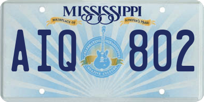 MS license plate AIQ802