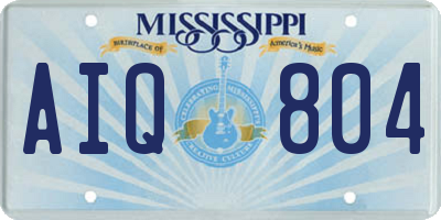 MS license plate AIQ804