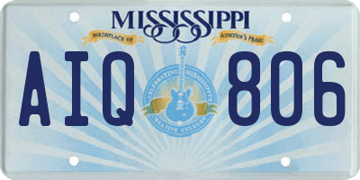 MS license plate AIQ806