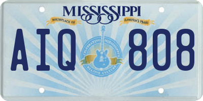 MS license plate AIQ808