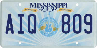 MS license plate AIQ809