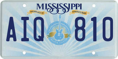 MS license plate AIQ810