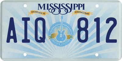 MS license plate AIQ812