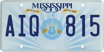MS license plate AIQ815
