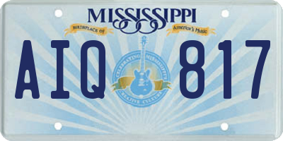 MS license plate AIQ817