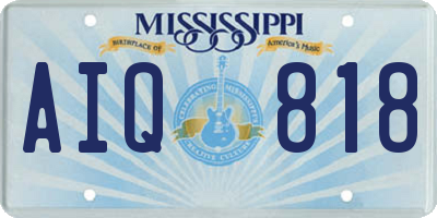 MS license plate AIQ818
