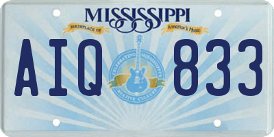 MS license plate AIQ833