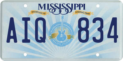 MS license plate AIQ834