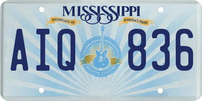 MS license plate AIQ836