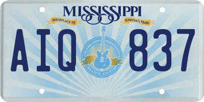 MS license plate AIQ837
