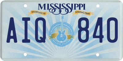 MS license plate AIQ840