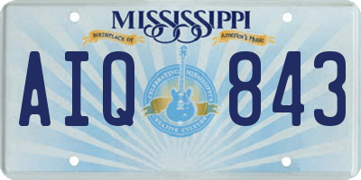 MS license plate AIQ843
