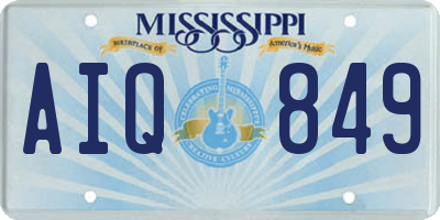 MS license plate AIQ849