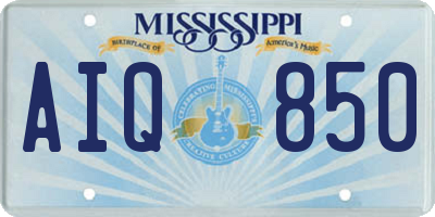 MS license plate AIQ850