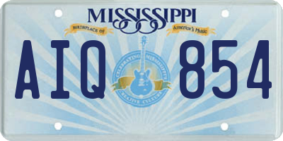 MS license plate AIQ854