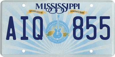 MS license plate AIQ855