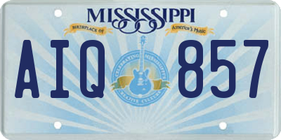 MS license plate AIQ857