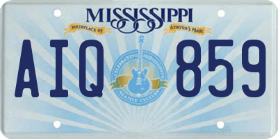 MS license plate AIQ859