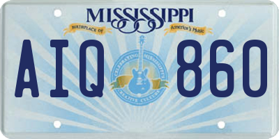MS license plate AIQ860