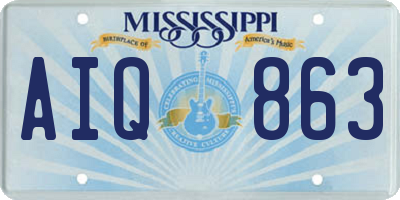 MS license plate AIQ863