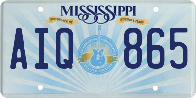 MS license plate AIQ865