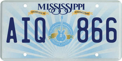 MS license plate AIQ866