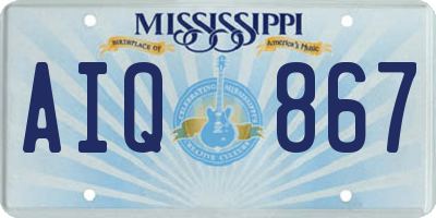 MS license plate AIQ867