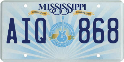 MS license plate AIQ868