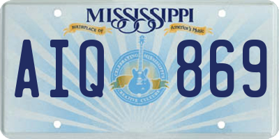 MS license plate AIQ869