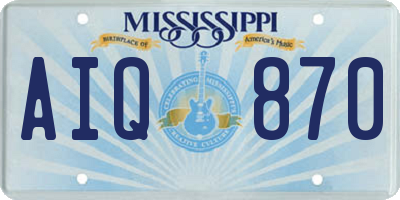 MS license plate AIQ870