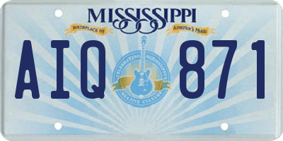 MS license plate AIQ871