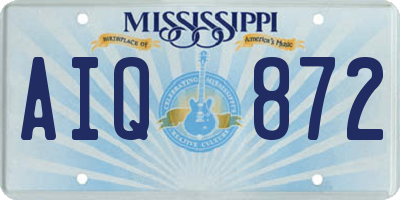 MS license plate AIQ872