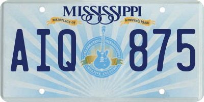 MS license plate AIQ875